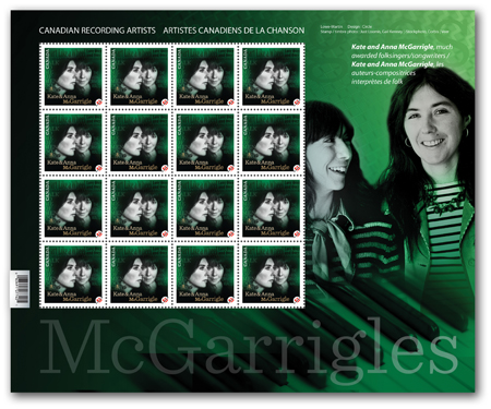 feuillets de 16 timbres (Kate et Anna McGarrigle)