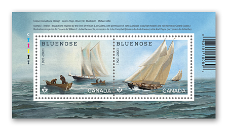 Bloc-feuillet de 2 timbres - Bluenose, 1921-2021