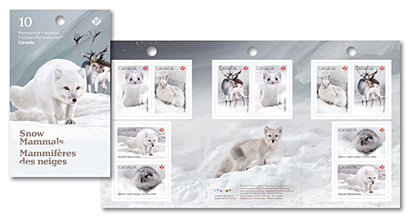  Carnet de 10 timbres - Mammifères des neiges