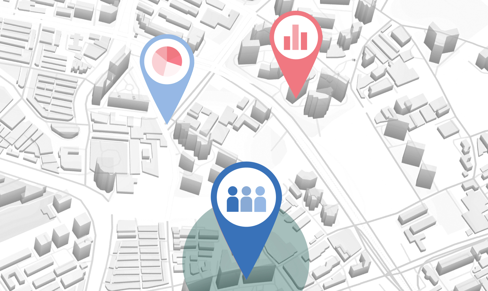 Data points are pinned to a map to reveal insights and opportunities for marketing.
