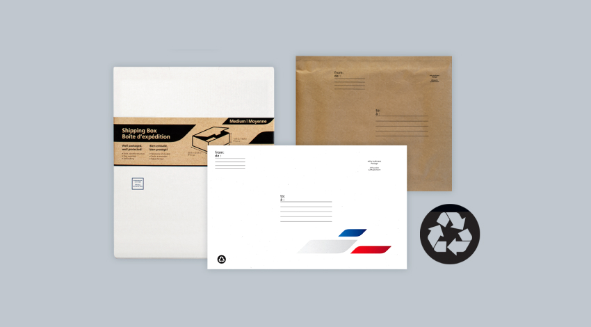 Packaging options from Canada Post.