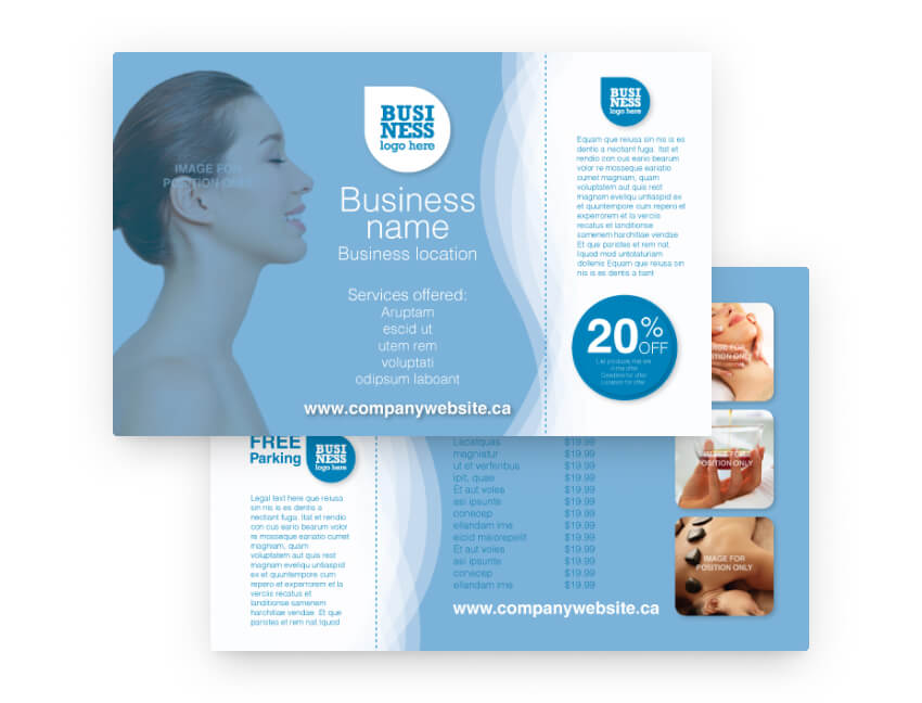 Smartmail marketing template for a beauty business – landscape format. 