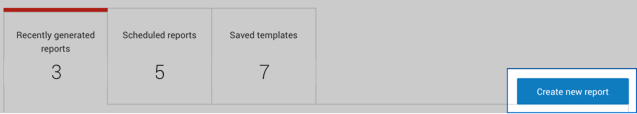 Intelligence 360 menu with &ldquo;Create new report&rdquo; button highlighted