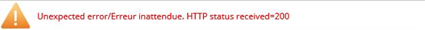 Message d&rsquo;erreur HTTP 200 de Connexion. 