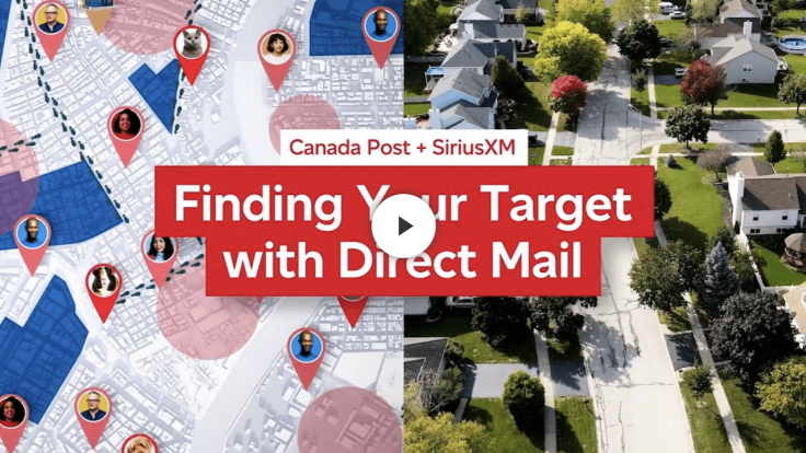 Still of a Canada Post video titled “Finding Your Target with Direct Mail”.