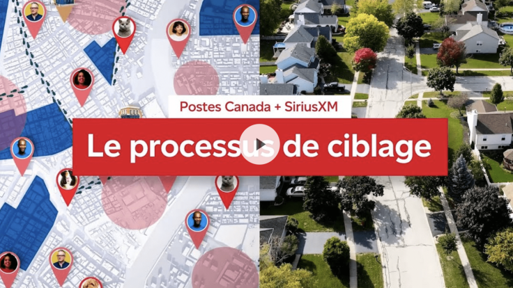 Capture d’écran d’une vidéo de Postes Canada intitulée « Le processus de ciblage »