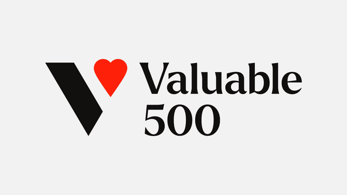 Logo for The Valuable 500, a global movement uniting 500 business leaders in a shared goal to end disability exclusion.