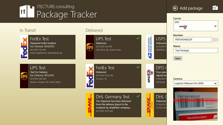 Package Tracker for Windows Modal 2