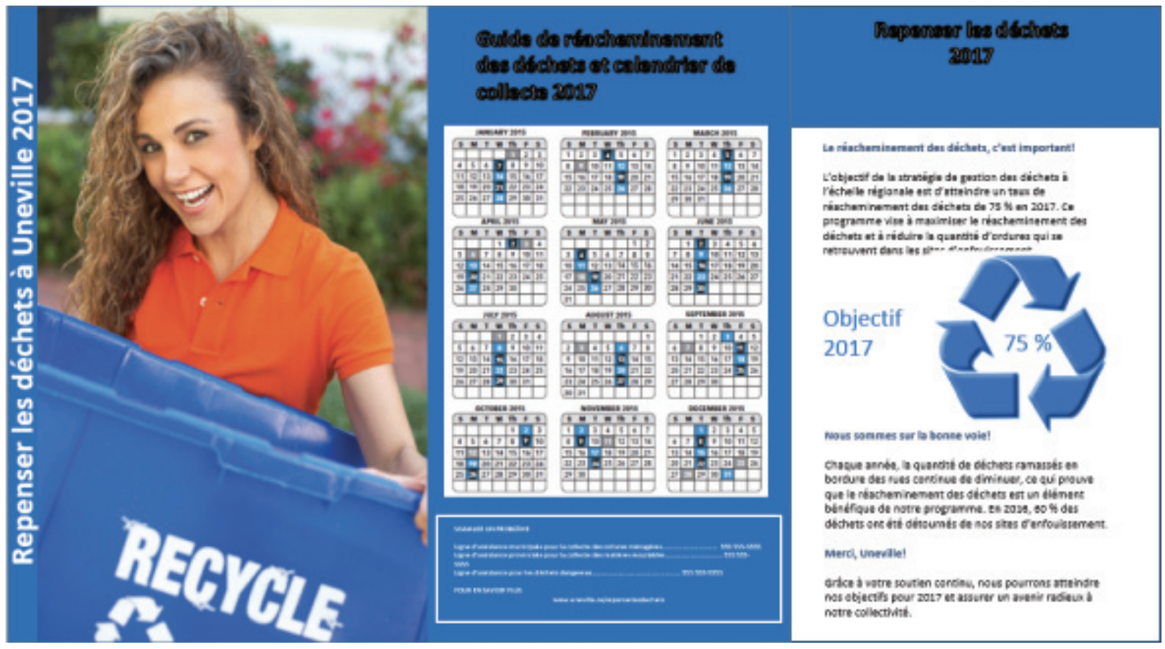 Exemple de calendrier de collecte des déchets de type promotionnel