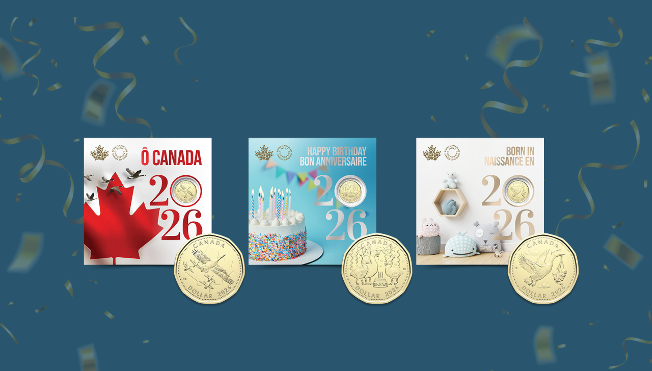 Les ensembles-cadeaux de pièces de monnaie 2026 de la Monnaie royale canadienne.