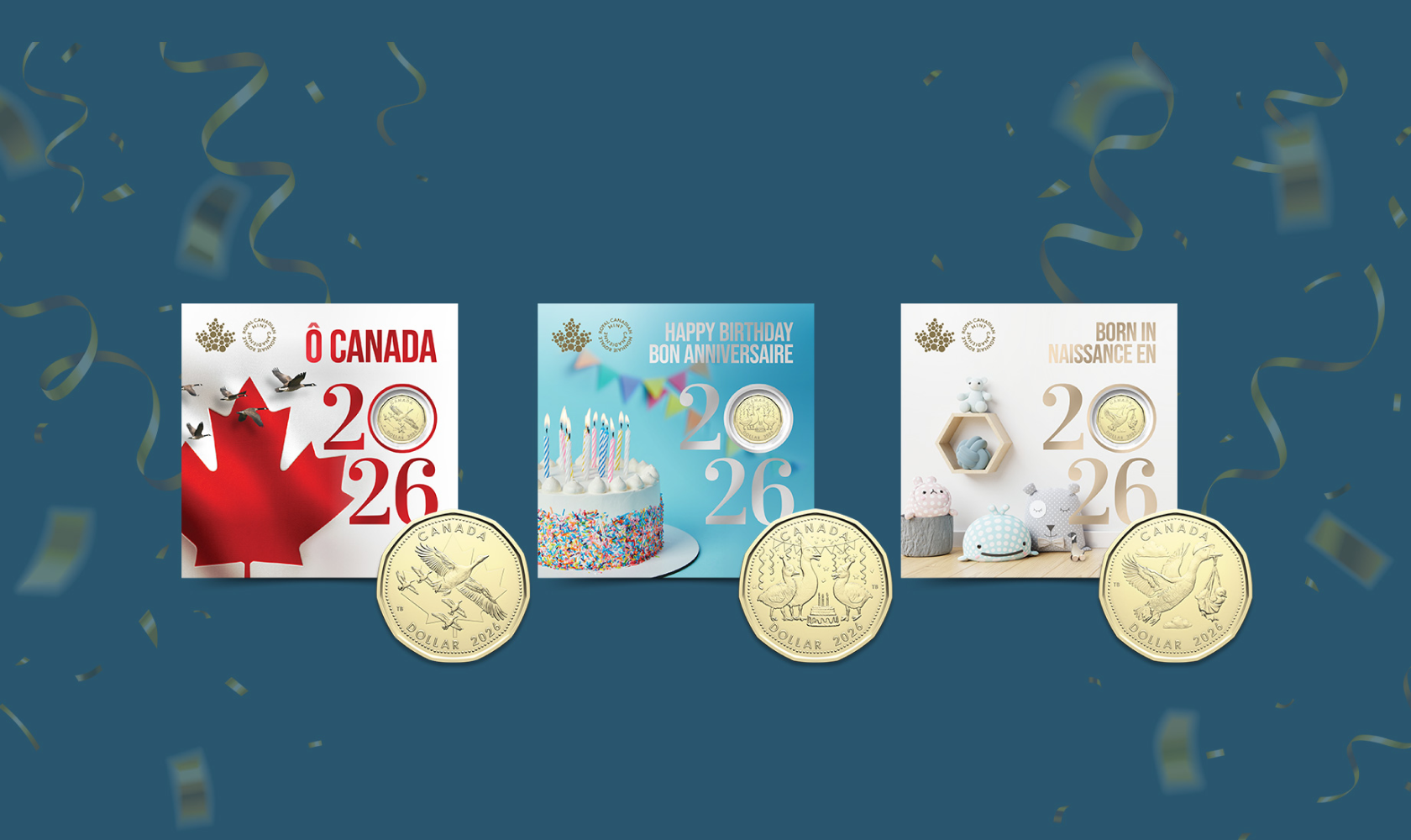 Les ensembles-cadeaux de pièces de monnaie 2026 de la Monnaie royale canadienne.