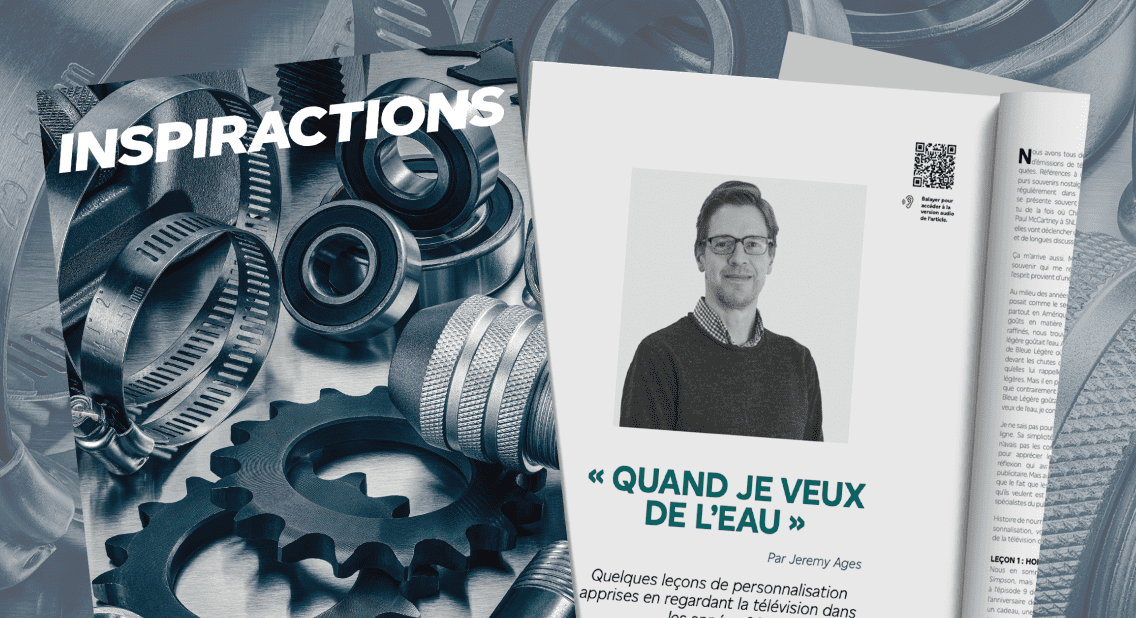 La couverture de l'édition L'IDENTITÉ du magazine INSPIRACTIONS et une page du numéro donnant sur l'article « Une identité à reconnecter ».
