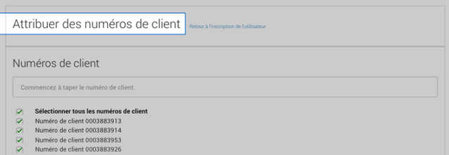 Options d'Intelligence 360 sous &laquo; Attribuer des num&eacute;ros de client &raquo;.