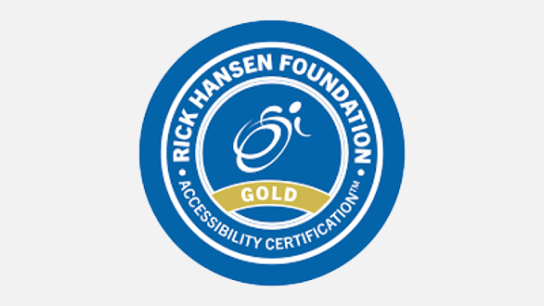 Logotype de la Fondation Rick Hansen – Certification or en matière d’accessibilité. Logotype de la Fondation Rick Hansen – Certification or en matière d’accessibilité.